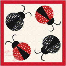 Load image into Gallery viewer, Lady Bug, Foundation Paper Piecing Pattern (FPP), Quilt Block, 4 sizes FPP Patterns- Full Bobbin Designs foundation paper piecing patterns quilt block patterns sewing patterns
