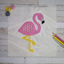 Load image into Gallery viewer, Let&#39;s Flamingle!  Flamingo Foundation Paper Piecing Pattern (FPP Pattern), Quilt Block, 3 sizes FPP Patterns- Full Bobbin Designs foundation paper piecing patterns quilt block patterns sewing patterns
