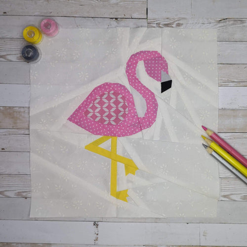 Let's Flamingle!  Flamingo Foundation Paper Piecing Pattern (FPP Pattern), Quilt Block, 3 sizes FPP Patterns- Full Bobbin Designs foundation paper piecing patterns quilt block patterns sewing patterns