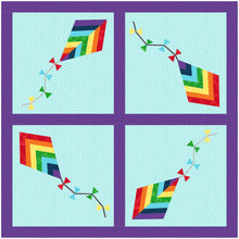 Load image into Gallery viewer, Let&#39;s go Fly a Kite, Foundation Paper Piecing Pattern (FPP Pattern), Quilt Block, 3 sizes FPP Patterns- Full Bobbin Designs foundation paper piecing patterns quilt block patterns sewing patterns

