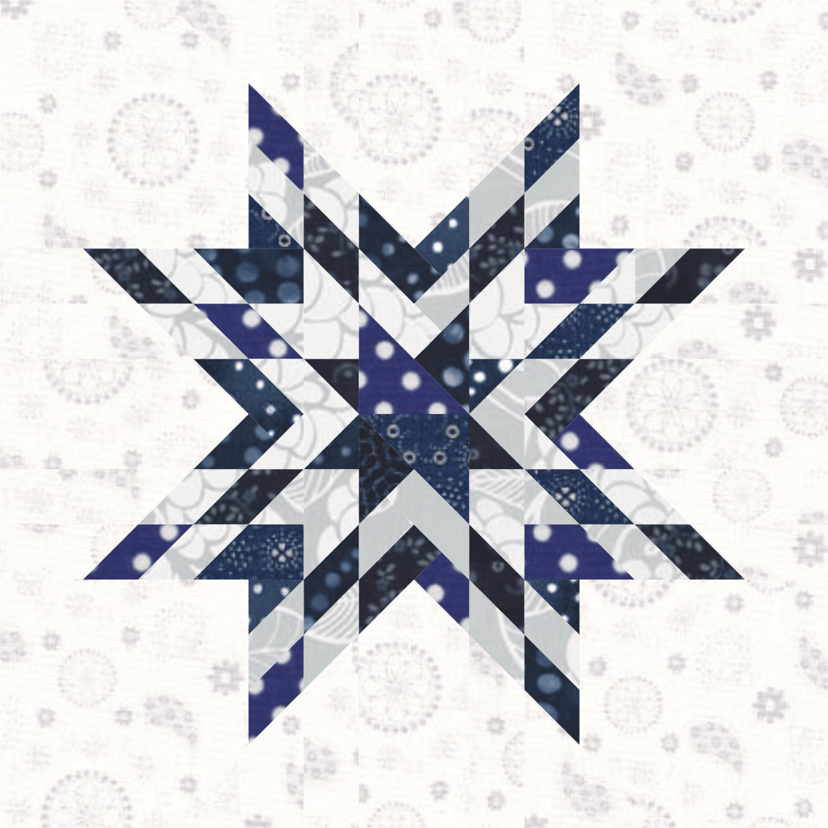 Lone Star, Foundation Paper Piecing Pattern (FPP Pattern), Quilt Block ...