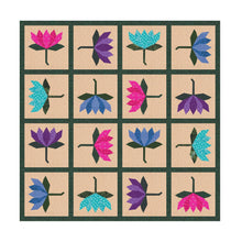 Load image into Gallery viewer, Lotus Flower, Foundation Paper Pieced Pattern (FPP Pattern), Quilt Block, 3 sizes FPP Patterns- Full Bobbin Designs foundation paper piecing patterns quilt block patterns sewing patterns
