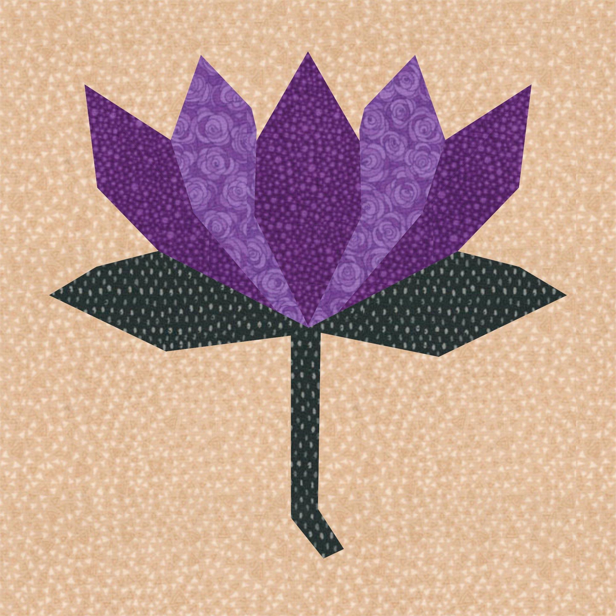 Lotus Flower, Foundation Paper Pieced Pattern (FPP Pattern), Quilt