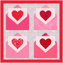 Load image into Gallery viewer, Love Letter, Valentine, Foundation Paper Piecing Pattern (FPP), Quilt Block, PDF Pattern, 3 sizes FPP Patterns- Full Bobbin Designs foundation paper piecing patterns quilt block patterns sewing patterns
