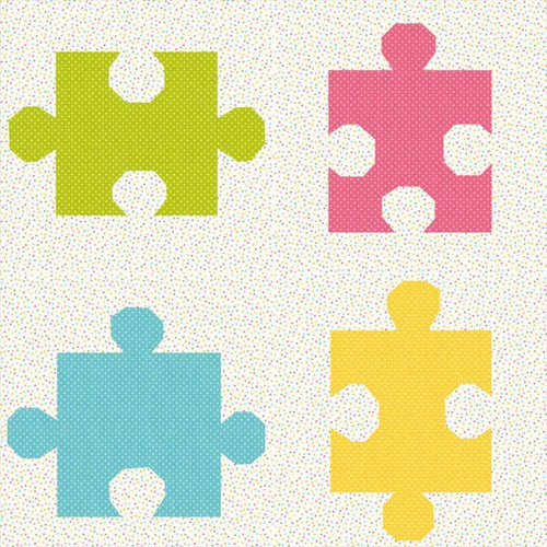 Missing Pieces, Jigsaw Puzzle, Foundation Paper Piecing Pattern (FPP Pattern), Quilt Blocks, 4 Pieces in 3 sizes FPP Patterns- Full Bobbin Designs foundation paper piecing patterns quilt block patterns sewing patterns
