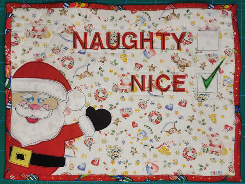 Naughty or Nice, Raw Edge Applique, Sewing Pattern, One Size FPP Patterns- Full Bobbin Designs foundation paper piecing patterns quilt block patterns sewing patterns
