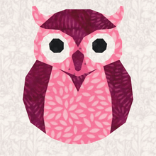 Load image into Gallery viewer, Owl, Foundation Paper Piecing Pattern (FPP Pattern), Quilt Block, 4 sizes FPP Patterns- Full Bobbin Designs foundation paper piecing patterns quilt block patterns sewing patterns
