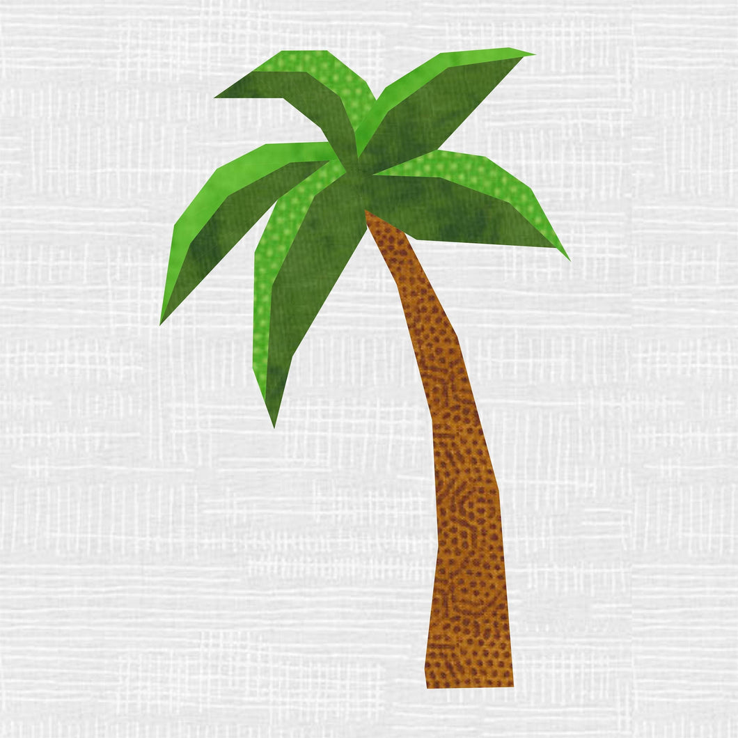 Palm Tree, Foundation Paper Piecing Pattern (FPP Pattern), Quilt Block, 5 sizes FPP Patterns- Full Bobbin Designs foundation paper piecing patterns quilt block patterns sewing patterns