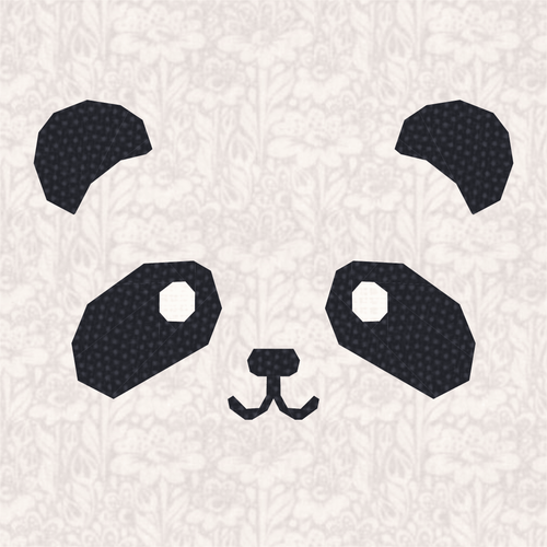 Panda Bear, Foundation Paper Piecing Pattern (FPP Pattern), Quilt Block, 3 sizes FPP Patterns- Full Bobbin Designs foundation paper piecing patterns quilt block patterns sewing patterns