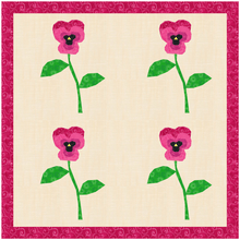 Load image into Gallery viewer, Pansy, Flower Foundation Paper Piecing Pattern (FPP Pattern), Quilt Block, 3 sizes FPP Patterns- Full Bobbin Designs foundation paper piecing patterns quilt block patterns sewing patterns
