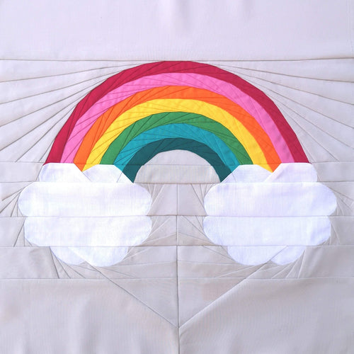 Rainbow Clouds Foundation Paper Piecing Pattern (FPP Pattern), Quilt Block, 1 Size FPP Patterns- Full Bobbin Designs foundation paper piecing patterns quilt block patterns sewing patterns