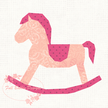 Load image into Gallery viewer, Rocking Horse, Foundation Paper Piecing Pattern (FPP), Quilt Block, 3 sizes FPP Patterns- Full Bobbin Designs foundation paper piecing patterns quilt block patterns sewing patterns
