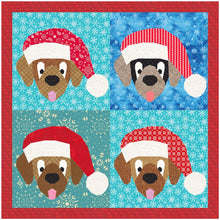 Load image into Gallery viewer, Santa Paws &amp; Gift a Dog a Bone, Pattern Set, Foundation Paper Piecing Pattern (FPP Pattern), Quilt Block, 2 Patterns in 4 Sizes Each FPP Patterns- Full Bobbin Designs foundation paper piecing patterns quilt block patterns sewing patterns
