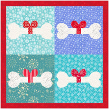 Load image into Gallery viewer, Santa Paws &amp; Gift a Dog a Bone, Pattern Set, Foundation Paper Piecing Pattern (FPP Pattern), Quilt Block, 2 Patterns in 4 Sizes Each FPP Patterns- Full Bobbin Designs foundation paper piecing patterns quilt block patterns sewing patterns
