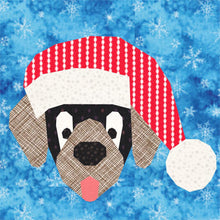 Load image into Gallery viewer, Santa Paws &amp; Gift a Dog a Bone, Pattern Set, Foundation Paper Piecing Pattern (FPP Pattern), Quilt Block, 2 Patterns in 4 Sizes Each FPP Patterns- Full Bobbin Designs foundation paper piecing patterns quilt block patterns sewing patterns
