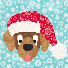 Load image into Gallery viewer, Santa Paws &amp; Gift a Dog a Bone, Pattern Set, Foundation Paper Piecing Pattern (FPP Pattern), Quilt Block, 2 Patterns in 4 Sizes Each FPP Patterns- Full Bobbin Designs foundation paper piecing patterns quilt block patterns sewing patterns
