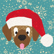 Load image into Gallery viewer, Santa Paws &amp; Gift a Dog a Bone, Pattern Set, Foundation Paper Piecing Pattern (FPP Pattern), Quilt Block, 2 Patterns in 4 Sizes Each FPP Patterns- Full Bobbin Designs foundation paper piecing patterns quilt block patterns sewing patterns
