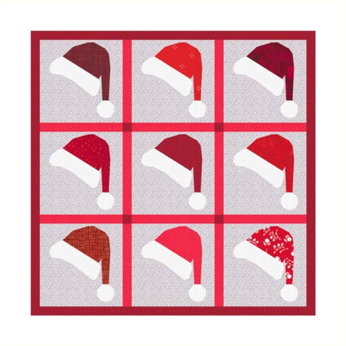 Santa's Hat, Foundation Paper Piecing Pattern (FPP Pattern), Quilt Block, 3 sizes FPP Patterns- Full Bobbin Designs foundation paper piecing patterns quilt block patterns sewing patterns