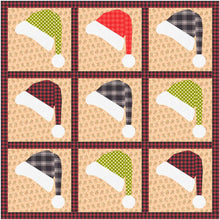 Load image into Gallery viewer, Santa&#39;s Hat, Foundation Paper Piecing Pattern (FPP Pattern), Quilt Block, 3 sizes FPP Patterns- Full Bobbin Designs foundation paper piecing patterns quilt block patterns sewing patterns
