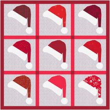 Load image into Gallery viewer, Santa&#39;s Hat, Foundation Paper Piecing Pattern (FPP Pattern), Quilt Block, 3 sizes FPP Patterns- Full Bobbin Designs foundation paper piecing patterns quilt block patterns sewing patterns
