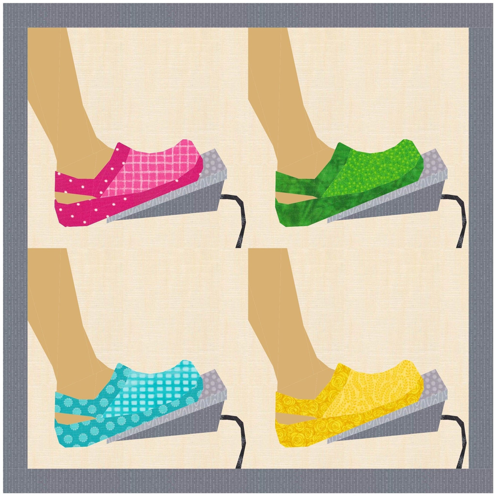 Paper Clogs Sewing in Clogs, Sewing Machine Foot Pedal, Foundation Paper Piecing P ...