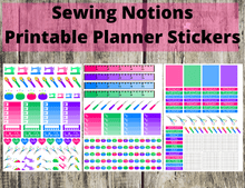 Load image into Gallery viewer, Sewing Notions Printable Planner Stickers FPP Patterns- Full Bobbin Designs foundation paper piecing patterns quilt block patterns sewing patterns
