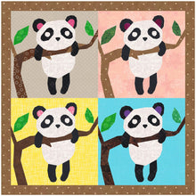 Load image into Gallery viewer, Sleepy Panda, Foundation Paper Piecing Pattern (FPP Pattern), Quilt Block, 4 sizes FPP Patterns- Full Bobbin Designs foundation paper piecing patterns quilt block patterns sewing patterns
