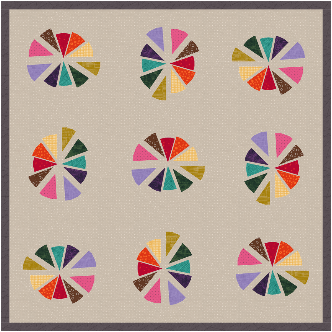 Slice of Pie, Foundation Paper Piecing Pattern (FPP Pattern), 3 sizes FPP Patterns- Full Bobbin Designs foundation paper piecing patterns quilt block patterns sewing patterns