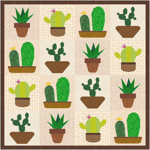 Succulents, Set of 4, Foundation Paper Piecing Pattern (FPP Pattern), Quilt Block, Each Pattern in 3 sizes FPP Patterns- Full Bobbin Designs foundation paper piecing patterns quilt block patterns sewing patterns
