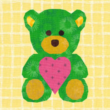 Load image into Gallery viewer, Teddy Bear Love, Foundation Paper Piecing Pattern (FPP Pattern), Quilt Block, 3 sizes FPP Patterns- Full Bobbin Designs foundation paper piecing patterns quilt block patterns sewing patterns
