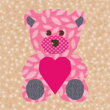 Load image into Gallery viewer, Teddy Bear Love, Foundation Paper Piecing Pattern (FPP Pattern), Quilt Block, 3 sizes FPP Patterns- Full Bobbin Designs foundation paper piecing patterns quilt block patterns sewing patterns
