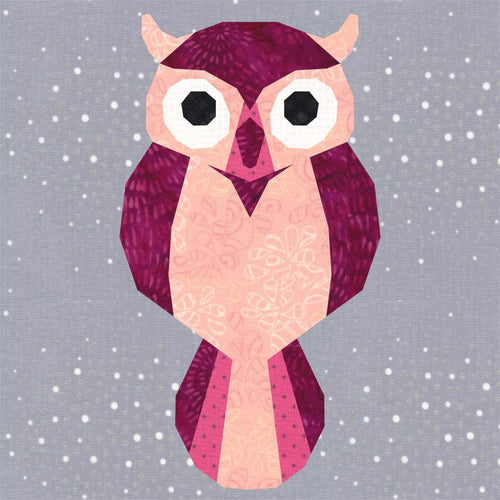 Twit Twoo,Owl, Foundation Paper Piecing Pattern (FPP Pattern), Quilt Block, 3 sizes FPP Patterns- Full Bobbin Designs foundation paper piecing patterns quilt block patterns sewing patterns