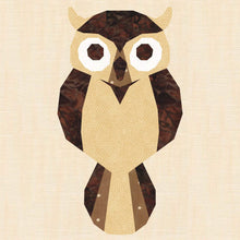 Load image into Gallery viewer, Twit Twoo,Owl, Foundation Paper Piecing Pattern (FPP Pattern), Quilt Block, 3 sizes FPP Patterns- Full Bobbin Designs foundation paper piecing patterns quilt block patterns sewing patterns
