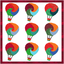 Load image into Gallery viewer, Up, Up &amp; Away, Hot Air Balloon, Foundation Paper Piecing, FPP Pattern, 3 sizes FPP Patterns- Full Bobbin Designs foundation paper piecing patterns quilt block patterns sewing patterns

