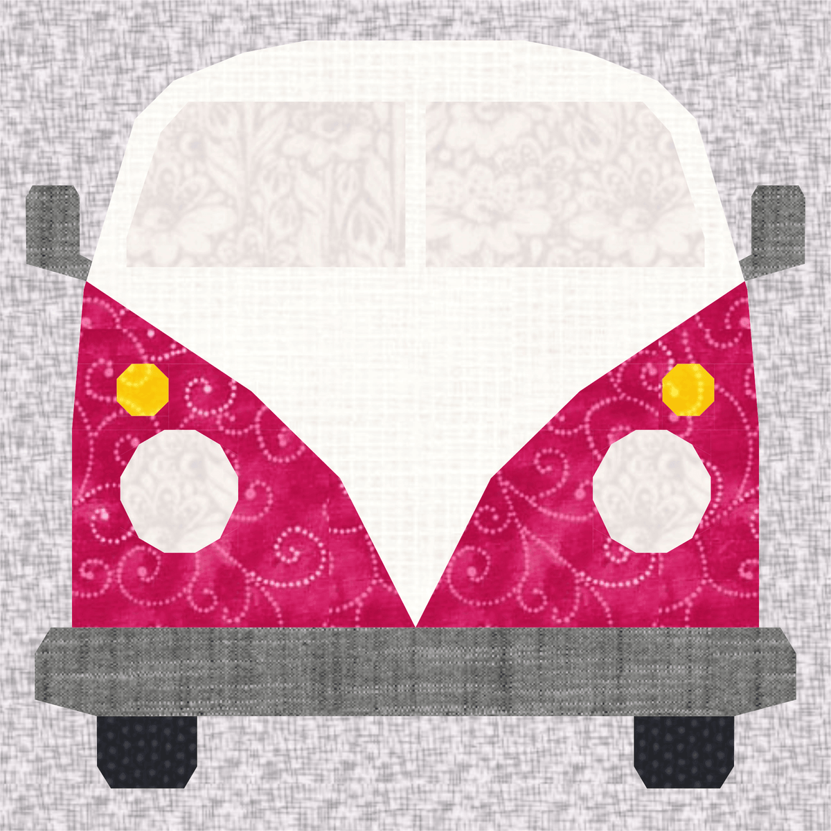 Vw Pattern Png Volkswagen Minibus, Foundation Paper Piecing Pattern (FPP Pattern ...