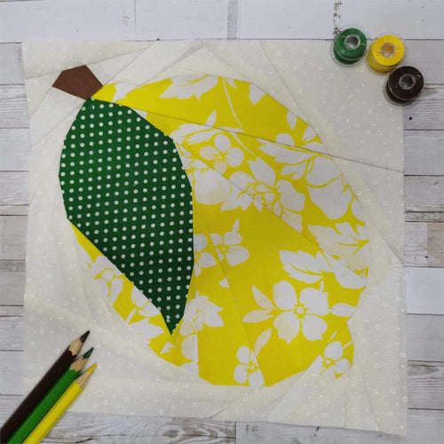When Life Gives You Lemons, Foundation Paper Piecing Pattern (FPP Pattern), Quilt Block, 3 sizes FPP Patterns- Full Bobbin Designs foundation paper piecing patterns quilt block patterns sewing patterns