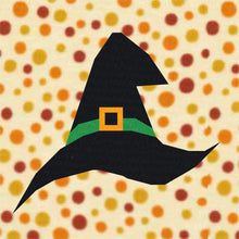 Load image into Gallery viewer, Witches Hat Halloween, Foundation Paper Piecing Pattern (FPP Pattern), Quilt Block, 3 sizes FPP Patterns- Full Bobbin Designs foundation paper piecing patterns quilt block patterns sewing patterns
