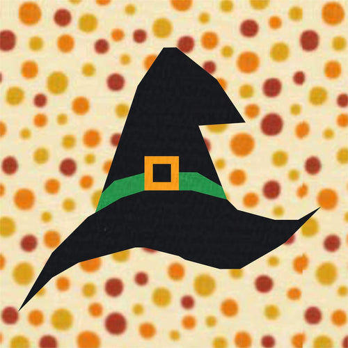 Witches Hat Halloween, Foundation Paper Piecing Pattern (FPP Pattern), Quilt Block, 3 sizes FPP Patterns- Full Bobbin Designs foundation paper piecing patterns quilt block patterns sewing patterns