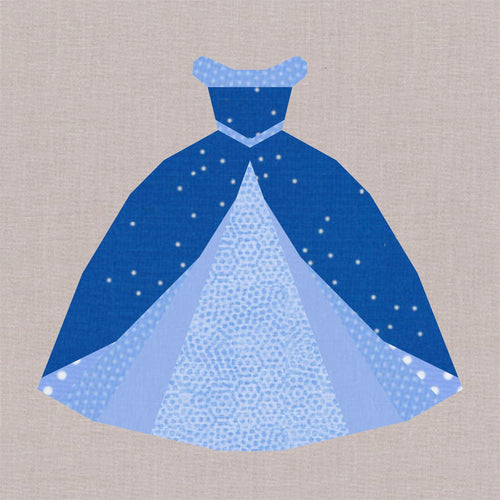 You Shall go to the Ball, Ballgown, Princess, Foundation Paper Piecing Pattern (FPP Pattern), Quilt Block, 4 sizes FPP Patterns- Full Bobbin Designs foundation paper piecing patterns quilt block patterns sewing patterns